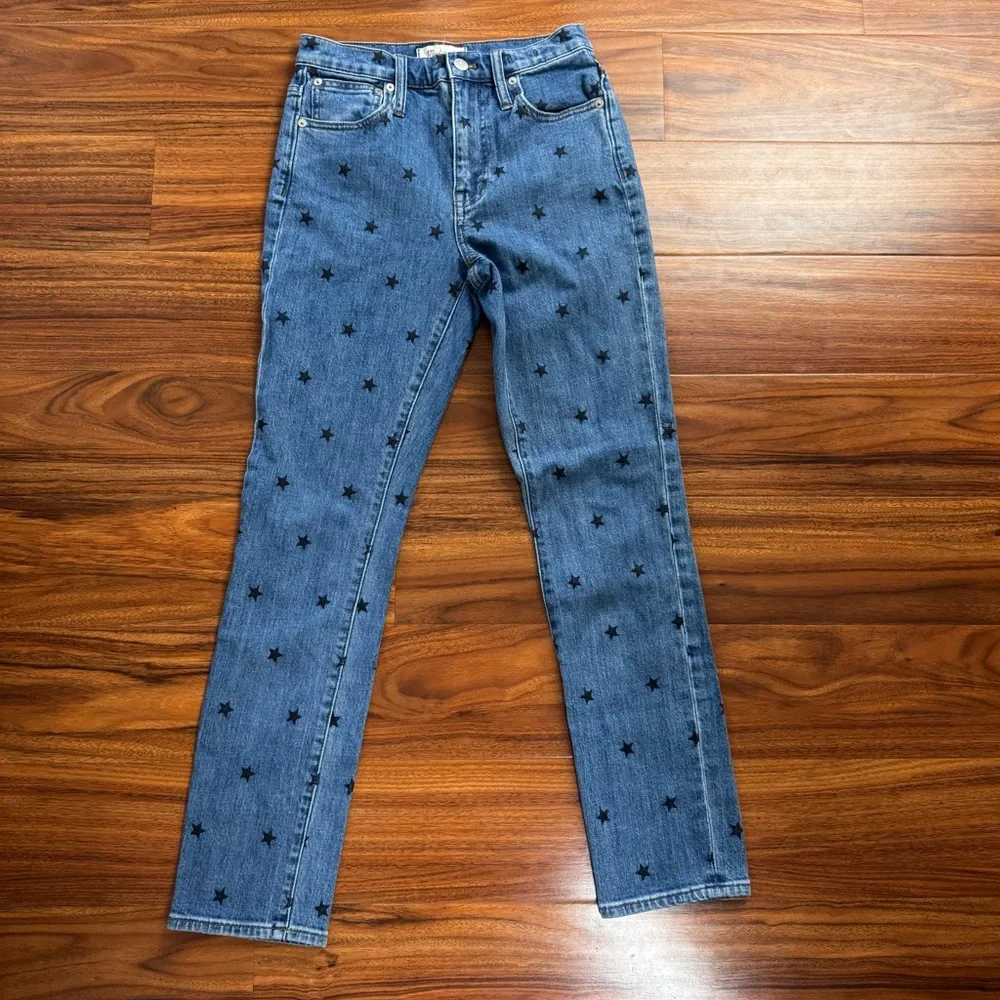 Madewell The High Rise Slim Boy Jean Starry Night Stars Denim Jeans Size 23 - Picture 3 of 8